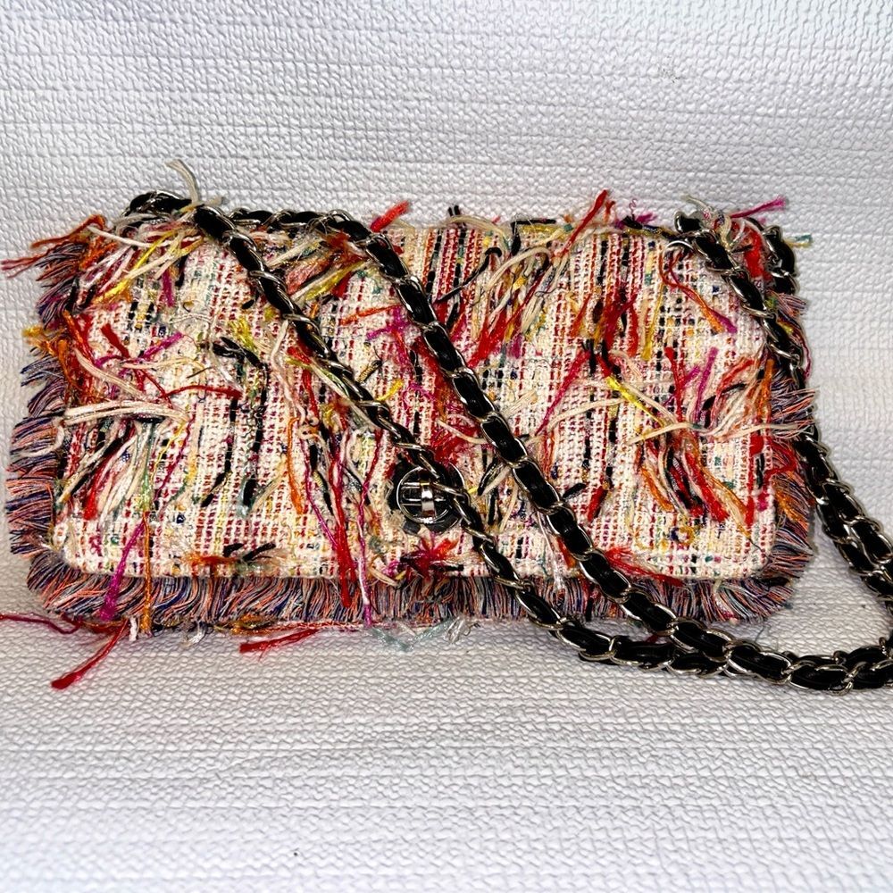 Multicolor Zara Bag | Zara Tweed Chain Bag